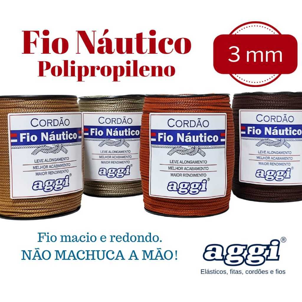 Fio Náutico Premium 3mm PP AGGI 500g 285 metros Bolsas Crochê Macramê