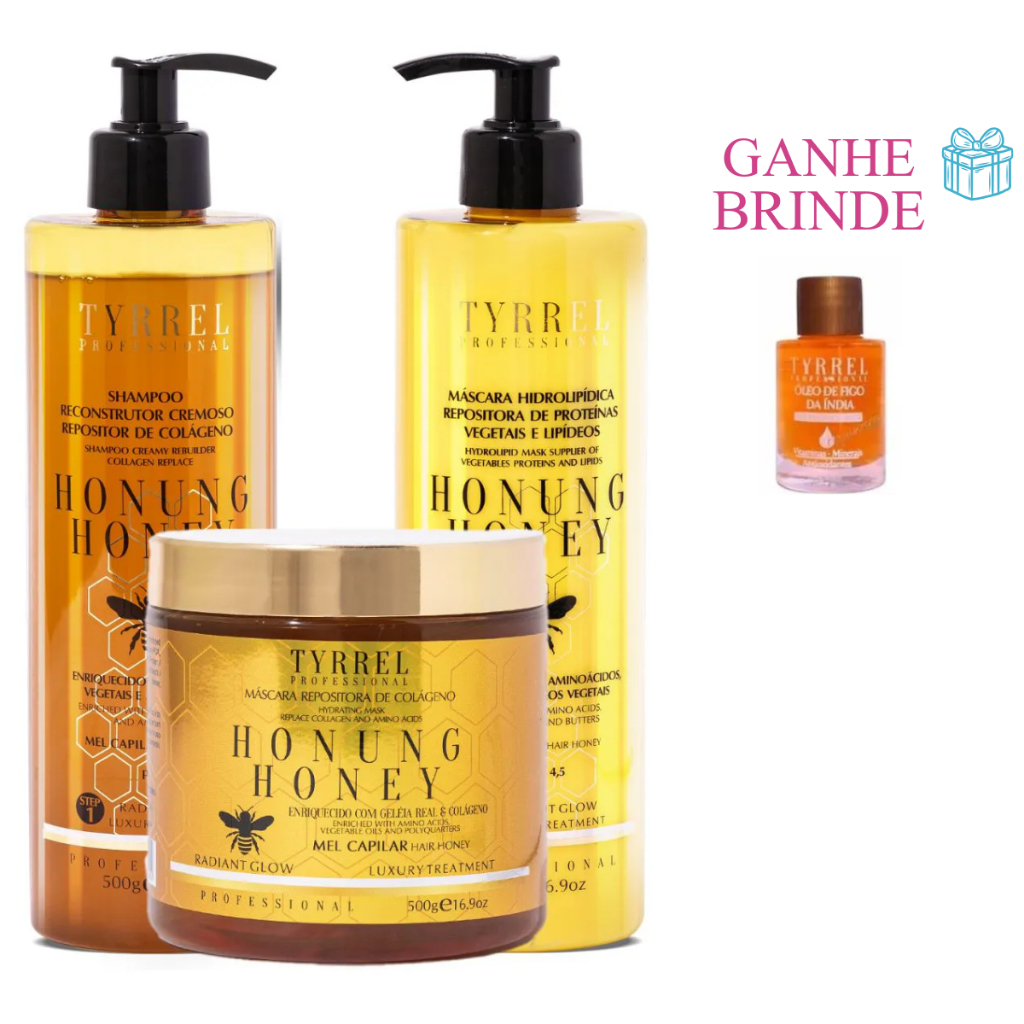 Tyrrel Kit Trio Honung Honey Tratamento Mel Capilar - 3x500g