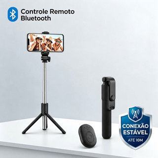 Bastão de Selfie com Tripé Bluetooth 3 em 1 Haste Extensível para Celular ONEX