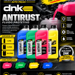Aditivo para Radiador Rosa Concentrado 1L DNK Antiferrugem Anticorrosivo Pronto para Diluição