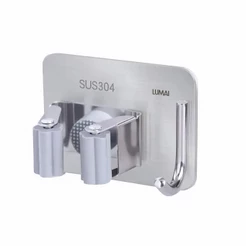 Lumai Suporte Vassoura Inox 304 Sem Furos Adesivo 3M Gancho Parede Organizador Individual