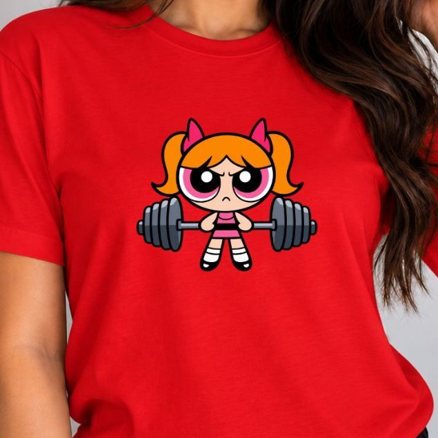 Camiseta Fitness Feminina MENINAS SUPER PODEROSA – Algodão Premium Estampada Florzinha