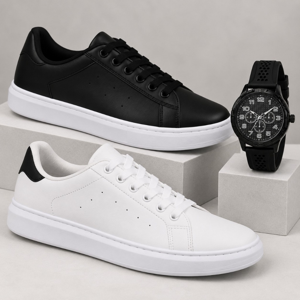 Kit 2 Tênis Header Masculino Casual Sapatênis Ref 01