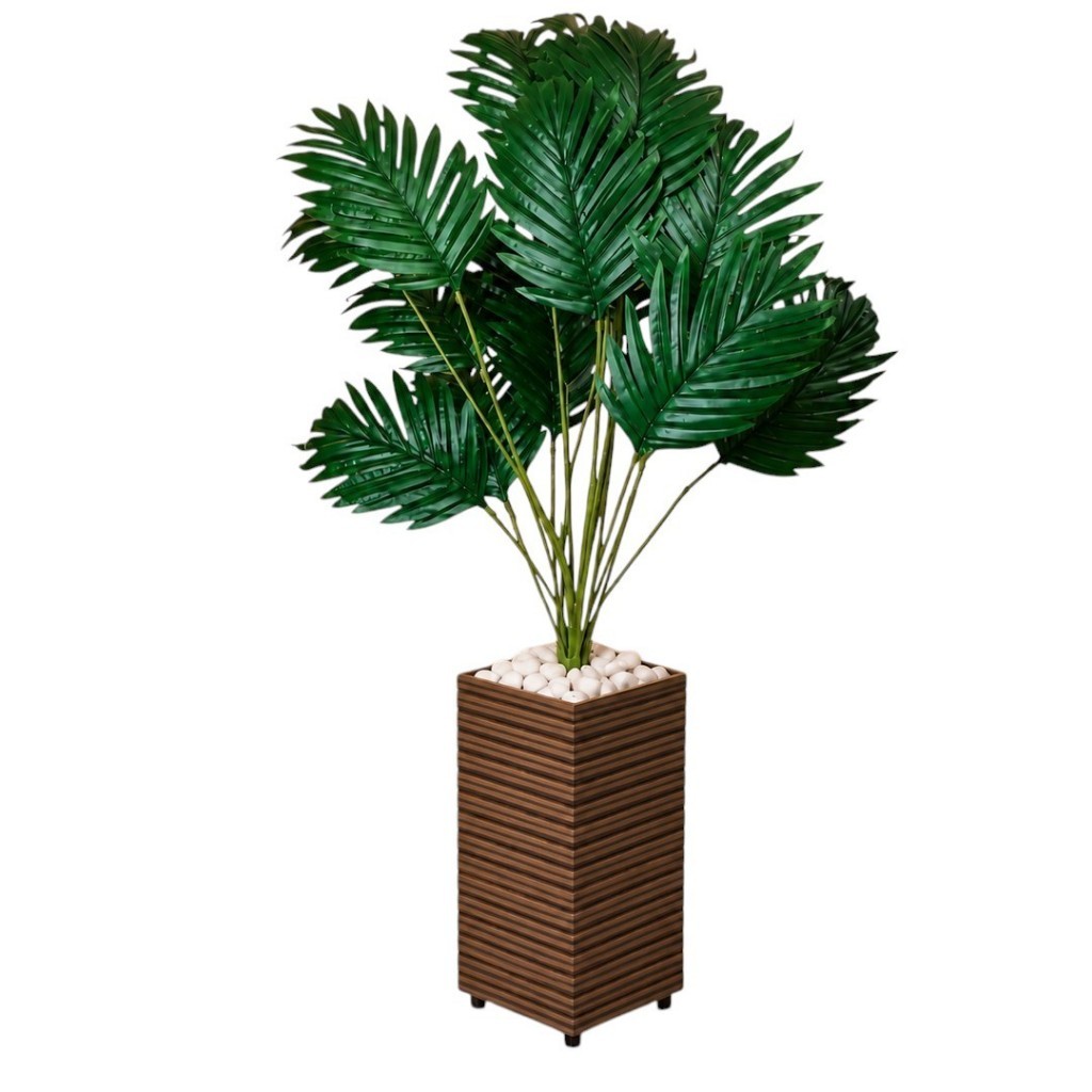 Planta Artificial Palmeira Arranjo + Vaso Decoraçao Casa Enfeite