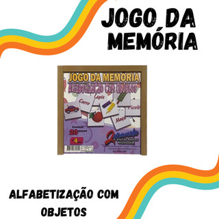 Jogo Da Memória Alfabetização Com Objetos Brinquedo Educativo Em Mdf - Diversos Temas