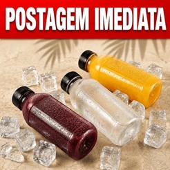 Kit Garrafas PET 200ml/300ml/500ml Premium com Tampa – Suco, Detox & Caldo de Cana + Envio Imediato
