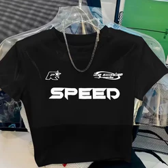 Cropped Feminino Speed Estiloso e Moderno Blusinha 100% Algodão