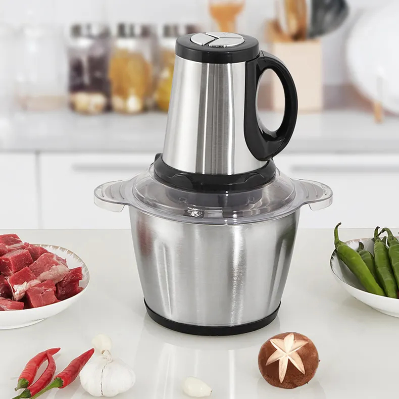 Picador De Alimentos Moedor Elétrico Triturador Potente Carne Legumes Temperos Inox 110v/220V