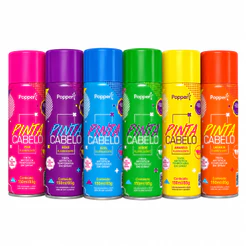 Popper Tinta Spray Temporária Para Cabelos 150ml Festa Carnaval Cabelo Maluco