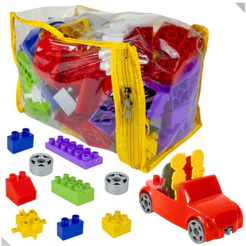 Blocos De Montar Educativo 100 Peças - Family Blocks