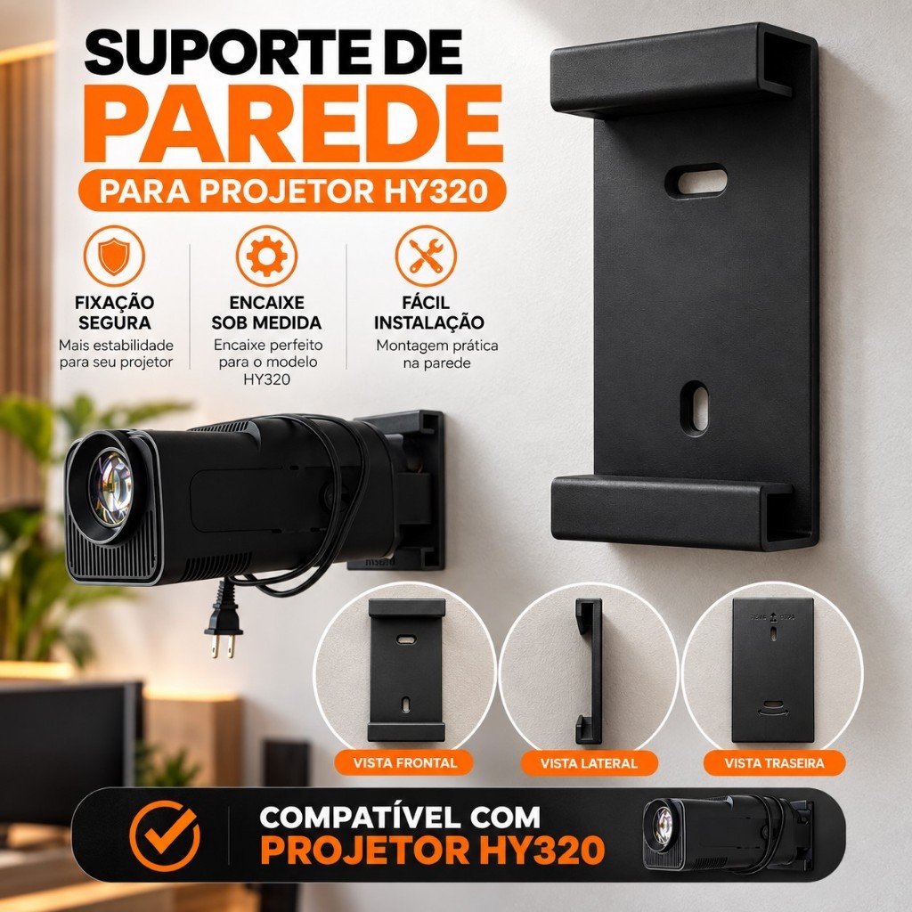 Suporte Projetor HY320 Para Parede e Teto - Compatível com Magcubic HY320