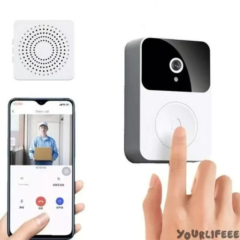 Campainha Com Camera Video Porteiro Sem Fio - Wi-Fi HD Inteligente Smart Home Ver Pelo Celular