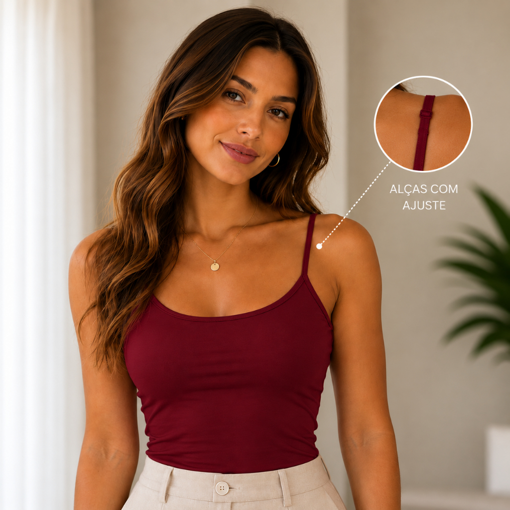 Blusinha Feminina Alcinha Regulável Suplex Regata Básica Justa Várias Cores 36 ao 42