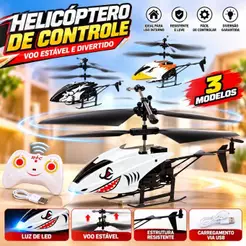 Brinquedo Voador Helicóptero com Controle Remoto Sensor Recarregável Mini Drone Avião