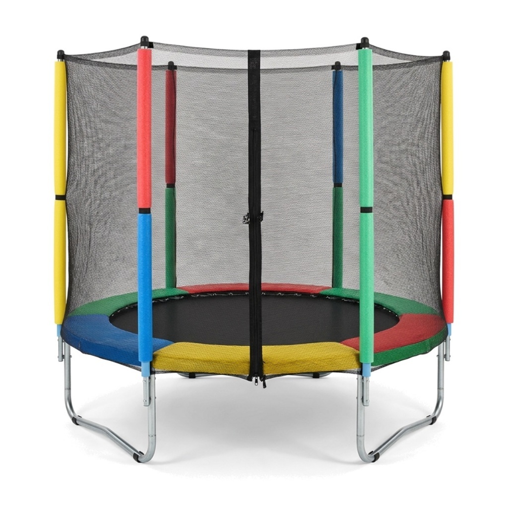 Cama Elástica Infantil 1,40M 1,80M Pula Pula Trampolim Com Rede de Proteção Aço Galvanizado Colorida até 45 KG Criança