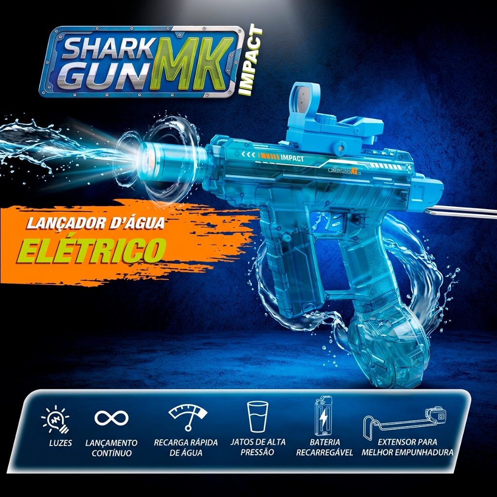 Pistola De Água Submetralhadora Elétrica Automática Recarregável Jato Piscina Praia Infantil — imagem 2 de 2