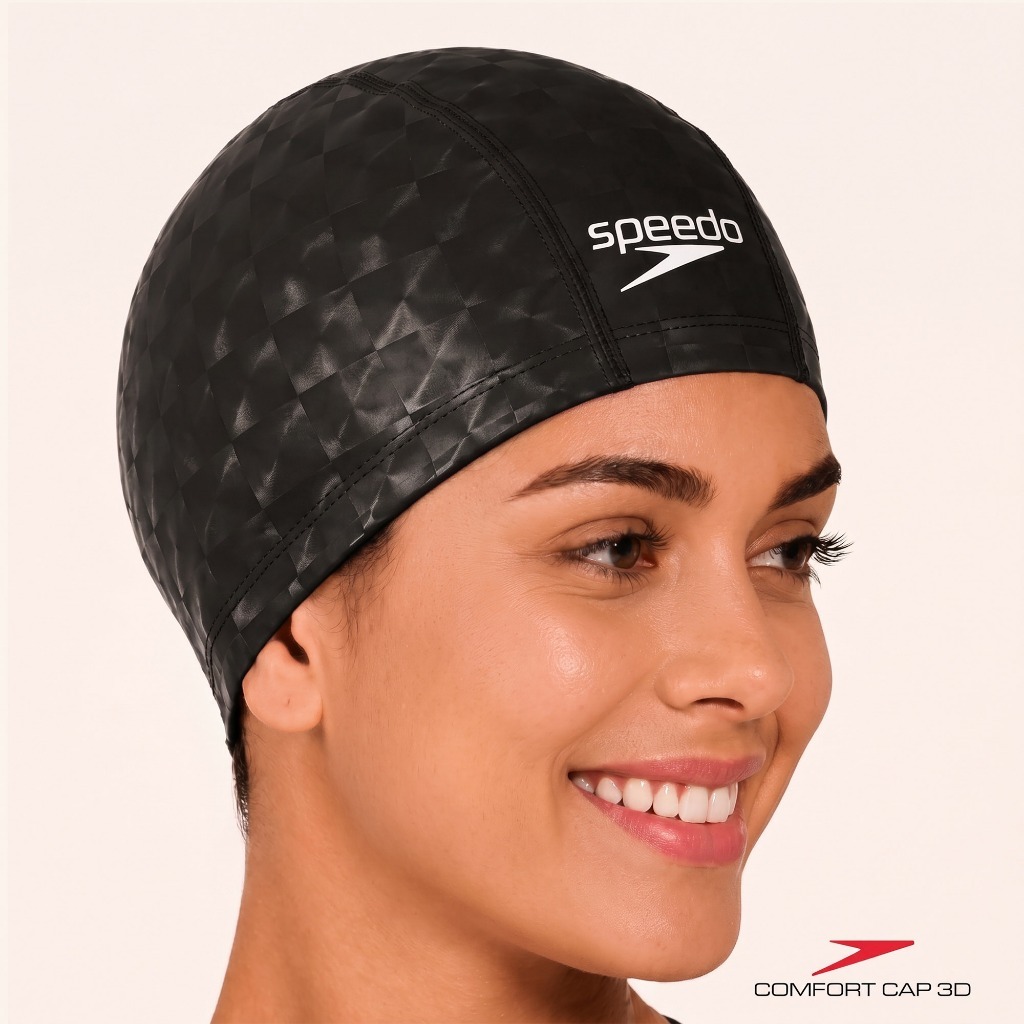 Touca De Natação Adulto Em Tecido Ultra Confortável Comfort 3D Cap Speedo - PRETO · foto 2