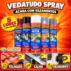 Spray Impermeabilizante VedaTudo 400ml/235g Dryko Emborrachado Impermeável Cores