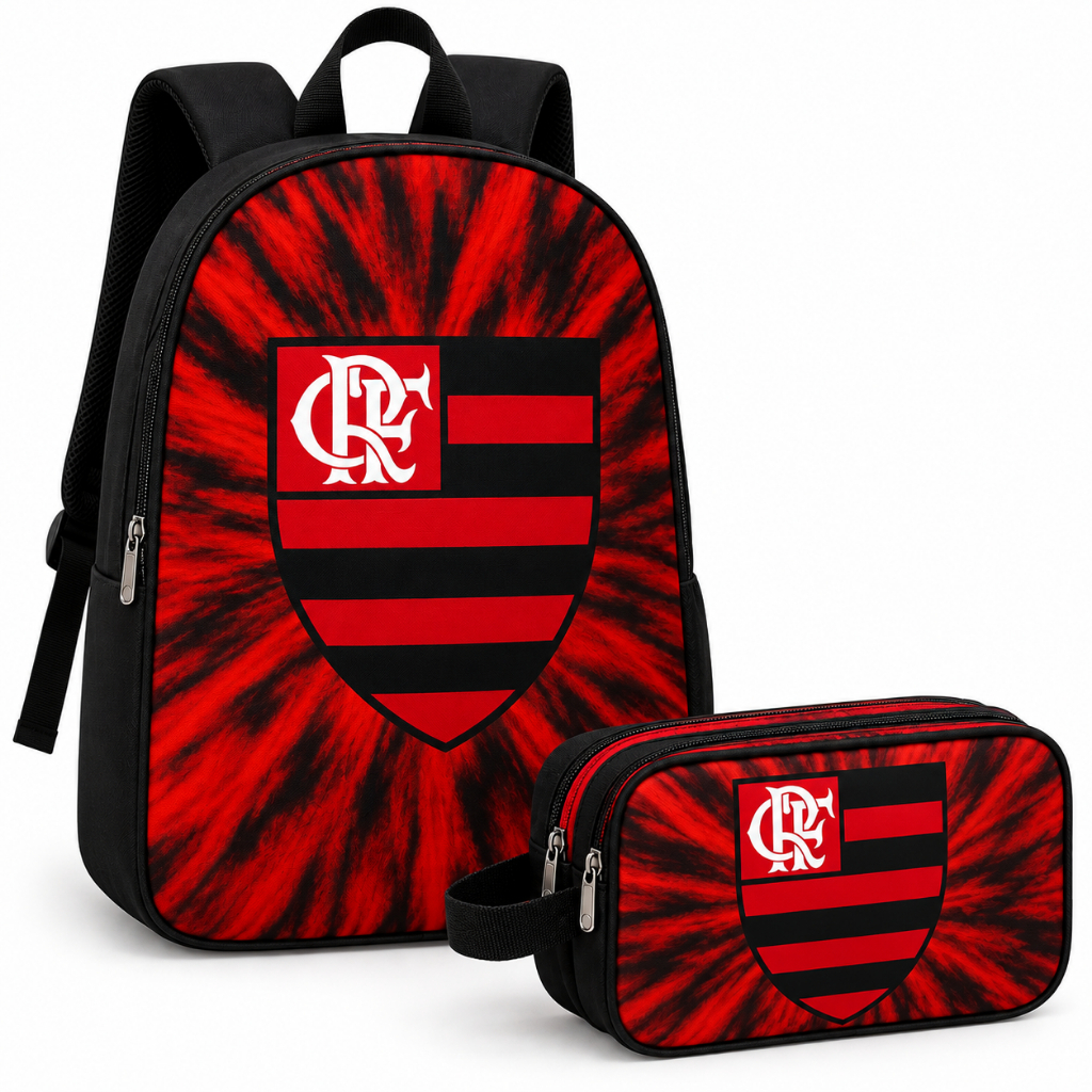 Kit Mochila Escolar com Estojo Reforçado Volta as aulas Escola Faculdade Envio Rápido