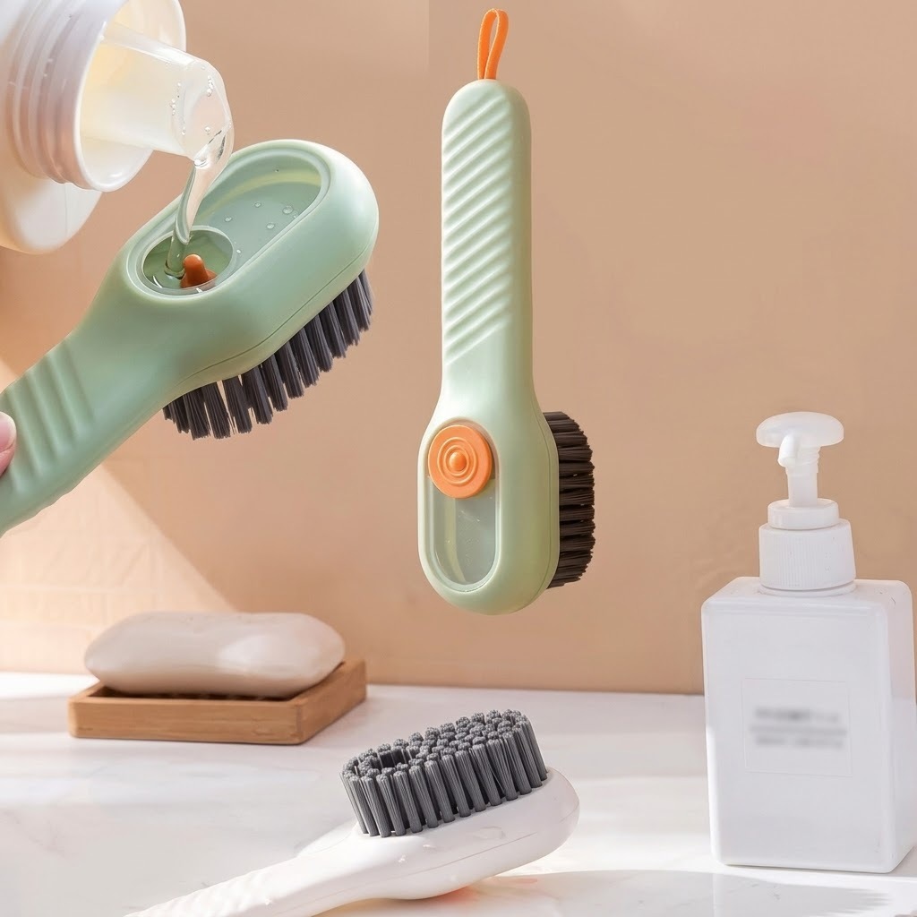 Escova Limpa Sapato com Dispenser e Reservatório (Envio Imediato)
