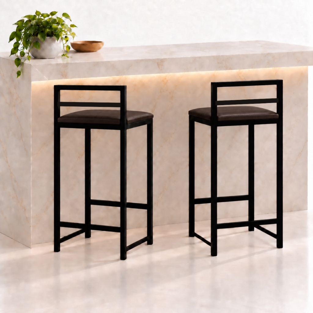 Kit 2 Banqueta Alta/Baixa Quadrada Estilo Industrial Banco Casa Balcão Cozinha Mesa Promoção