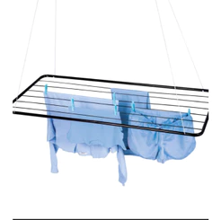 Varal de Teto Mor Preto 1,20m 9,3m 14kg com Regulagem de Altura