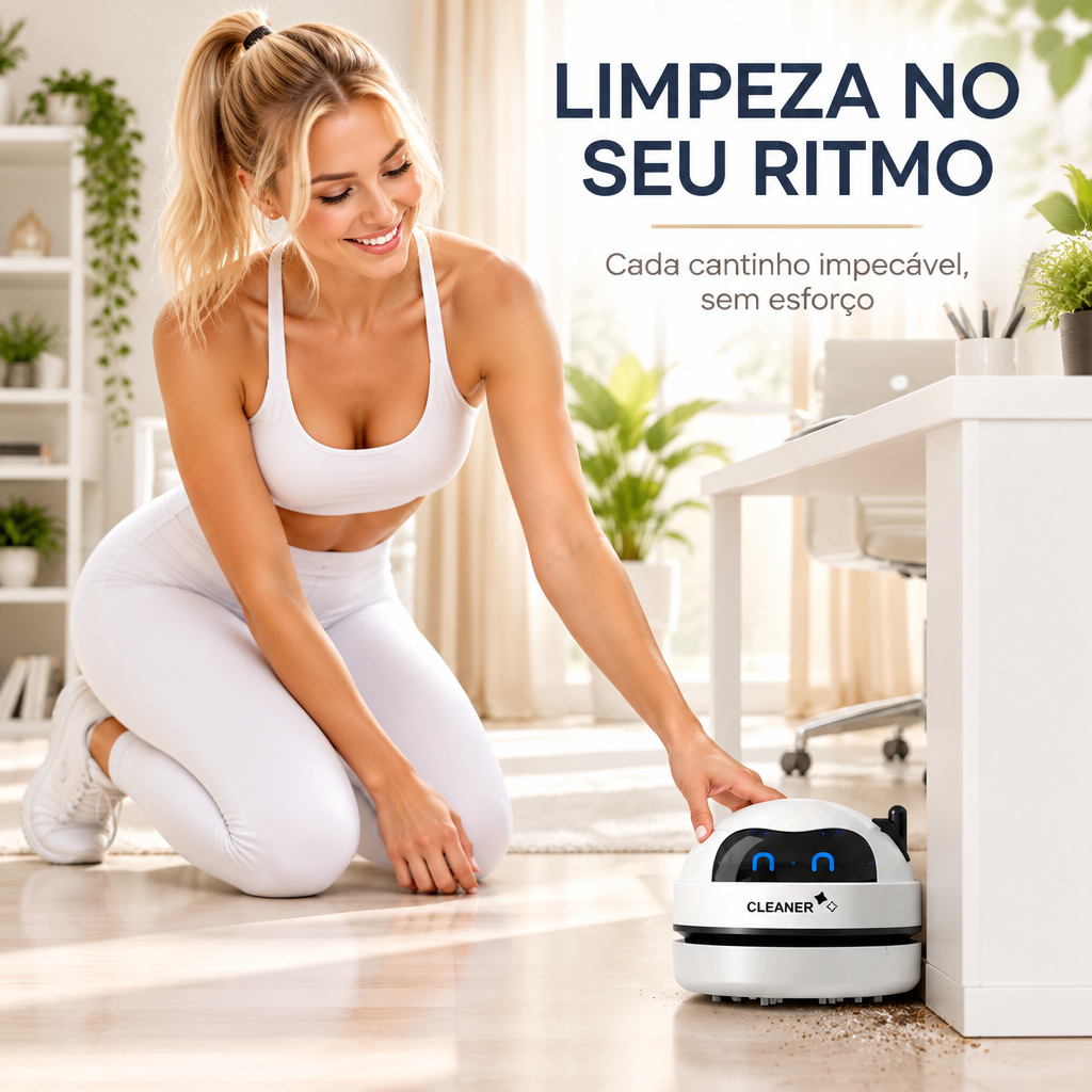 Mini Robô Aspirador Limpeza impecável no tamanho da sua mão conheça Mini Robô Aspirador Inteligente