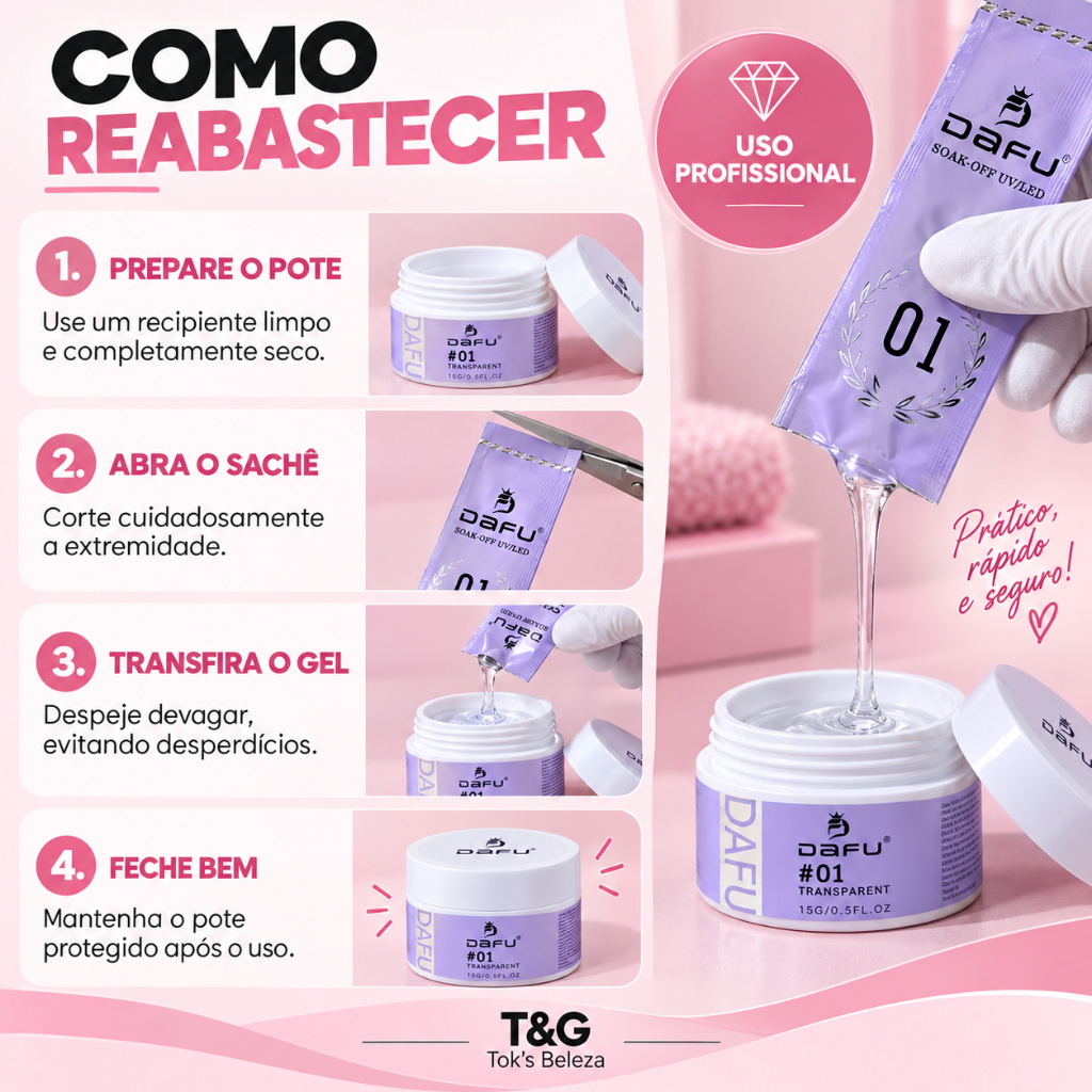 Gel Unha Alongamentos Dafu Refil 15 Ml construtor — imagem 2 de 2