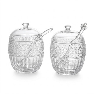 Kit Açucareiro + Meleira Wolff Cristal com Colher e Pegador – Mesa Posta