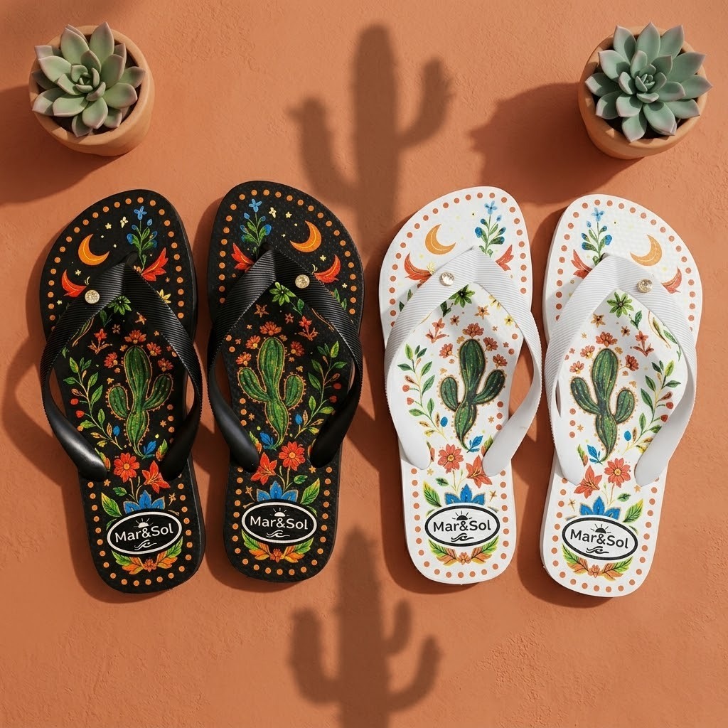 Kit 2 Pares Chinelo Feminino de Dedo Estampado Confortável Leve Sola Macia Antiderrapante Moda Praia Verão Lançamento