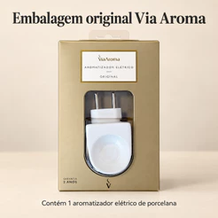 Aromatizador Elétrico Porcelana Branco Via Aroma Original Difusor de Essências Bivolt 5W