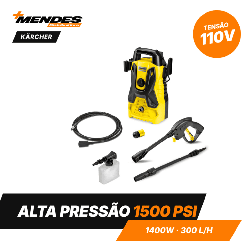 Lavadora De Alta Pressão Kärcher Portátil 1500 Psi/Libras 1400w 300L/H Com Aplicador De Detergente.