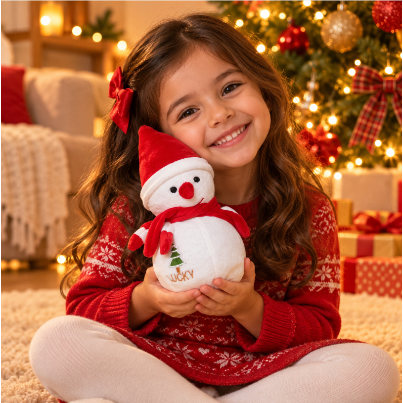 Boneco de Neve de Pelúcia Natalina 22cm – Decoração e Presente de Natal Fofo e Encantador