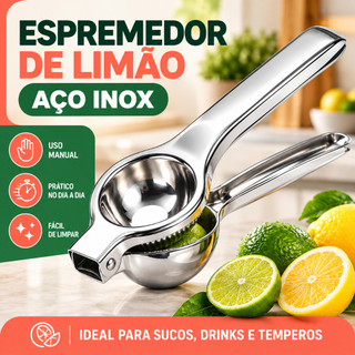Espremedor de Limão Aço Inox 20cm Manual  Para Sucos Drinks Caipirinha Utensílio de Cozinha