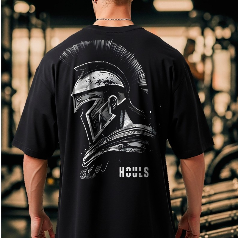 Camiseta Oversized Spartano Musculação Grande Algodão Streetwear Treino Academia
