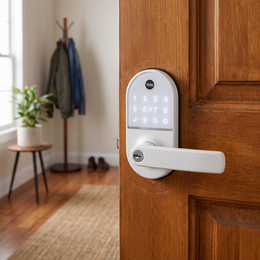 Fechadura Digital Eletrônica Yale Compact Biometria Senha Tag RFID Duplo Travamento 250 Usuarios