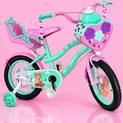 Bicicleta Infantil Verde Menina Aro 14 Lovers 1 Led Premium