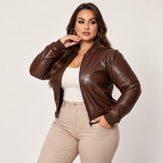 Jaqueta Casaco Blazer Bomber Blusa de Frio Inverno Cirre Feminino