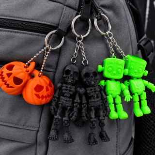 Chaveiro Halloween Esqueleto, Abóbora ou Frankenstein Halloween 3D Articulado Caveira Abóbora Frankenstein Terror bruxas