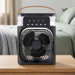 Refrigerador De Ar Ventilador Umidificador Portátil Com Led Reservatório De Água Led Usb