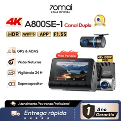 Câmera Veicular 70mai A800SE Set 4k HDR+1080p Gps Visão Noturna 3'' Tela WiFi6 App ADAS 24H Supercapacitor 140° Voz