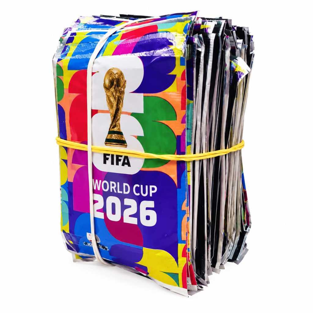 Kit 200 Cards Copa do Mundo Fifa 2026 Futebol 50 Pacotinhos Fechados Para Bater Bafo Trocar Cartas
