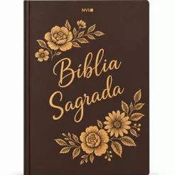 Bíblia Sagrada Slim | NVI | Capa Dura | Floral Marrom