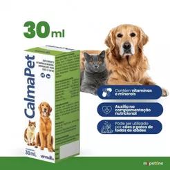 Calmapet 30ml Suplemento Calmante Natural Para Pets Cães E Gatos Com Extrato Maracujá e Camomila