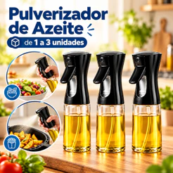 Kit 1 a 3 Spray para Azeite de Vidro 220ml Galheteiro Azeite Óleo Vinagre Air Fryer Churrasco Dosador Duas Funções