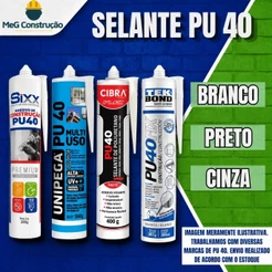 Kit 2 Selantes PU 40 Cola e Veda Poliuretano 380g/400g - Vedação e Calafetação - Branco, Cinza ou Preto
