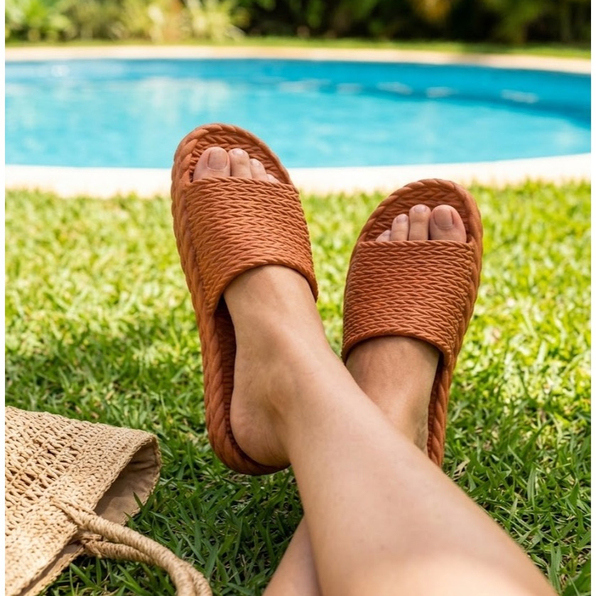 Chinelo Papete Feminino Slide Lig Shoes Casual Antiderrapante Confortável Praia Piscina Dia Dia