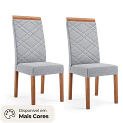 Conjunto 2 Cadeiras Estofadas em Madeira Atlas Madetal