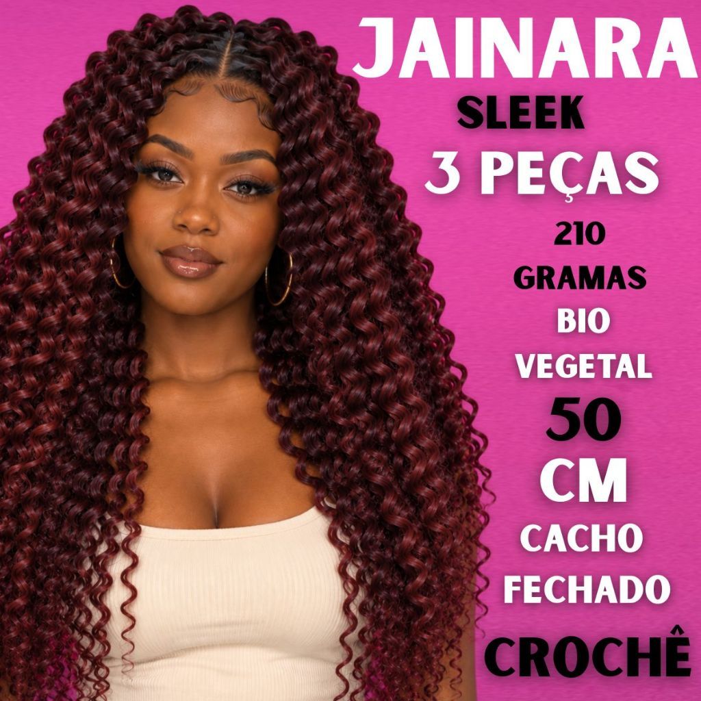 Crochet 65 cm sintetico premium Andressa fashion braid 300g 9 peças -AZURITA SLEEK 3 PEÇAS BIO NATURAL -JAINARA SLEEK — imagem 2 de 2