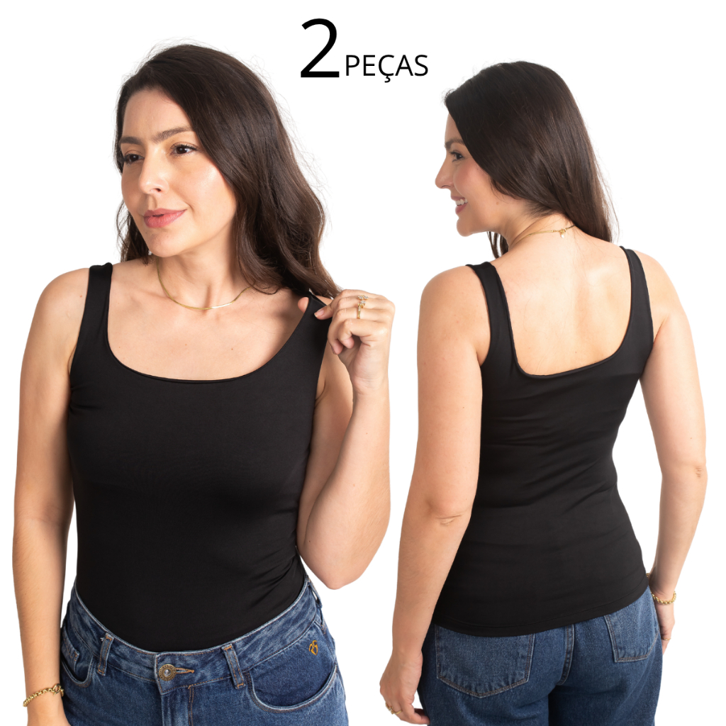 Regata Alça Feminina Decote Reto Blusa Alçinha Camiseta Blusinha Suplex Feminino